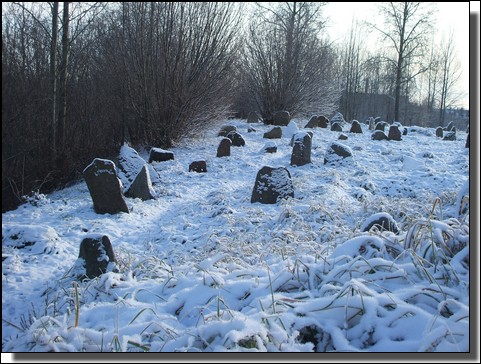 Le cimetiere Juif de Kelme, Lituanie sous la neige. Le 26 Novembre 2010