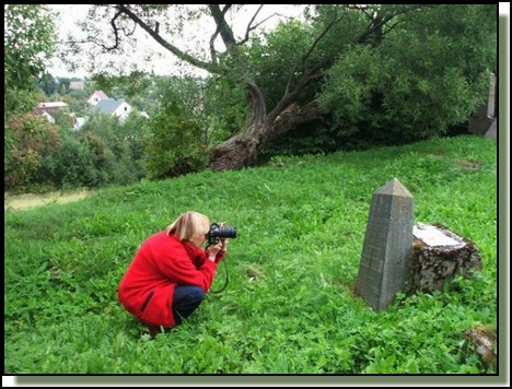 Me photographying a tombstone. August2009